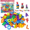 Set educational Montessori cu 160 de litere colorate A–Z pentru snuruit, sortare si formarea cuvintelor