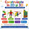 Set de constructie STEM Fun Blocks Educational ConnectiX cu 28 de piese colorate si plansa cu modele