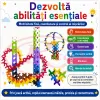 Set de constructie STEM Fun Blocks Educational ConnectiX cu 28 de piese colorate si plansa cu modele