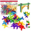 Set de constructie STEM Fun Blocks Educational ConnectiX cu 28 de piese colorate si plansa cu modele