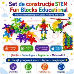 Set de constructie STEM - Fun Blocks Educational, ConnectiX, + 3 ani