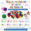Set de constructie STEM Fun Blocks Educational cu aproximativ 75 de piese colorate conectabile si plansa cu modele