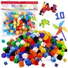 Set de constructie STEM Fun Blocks Educational cu aproximativ 75 de piese colorate conectabile si plansa cu modele