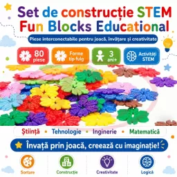 Set de constructie STEM - Fun Blocks Educational, Fulgi de Zapada, + 3 ani