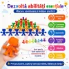 Set de constructie STEM Fun Blocks Educational cu aproximativ 34 de piese colorate in forme de animale si plansa cu modele