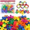Set de constructie STEM Fun Blocks Educational cu aproximativ 34 de piese colorate in forme de animale si plansa cu modele