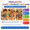 Set de constructie STEM Fun Blocks Educational cu 40 de piese colorate si plansa cu modele