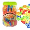 Set litere si cifre magnetice 78 piese, in cutie depozitare