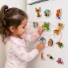Set Magneti Educativi Lumea Animalelor din Spuma EVA, 64 Piese Magnetice Colorate, Invatare in Limba Engleza, 5+ Ani