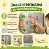 Set Magneti Educativi Lumea Animalelor din Spuma EVA, 64 Piese Magnetice Colorate, Invatare in Limba Engleza, 5+ Ani