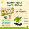 Set Magneti Educativi Lumea Animalelor din Spuma EVA, 64 Piese Magnetice Colorate, Invatare in Limba Engleza, 5+ Ani