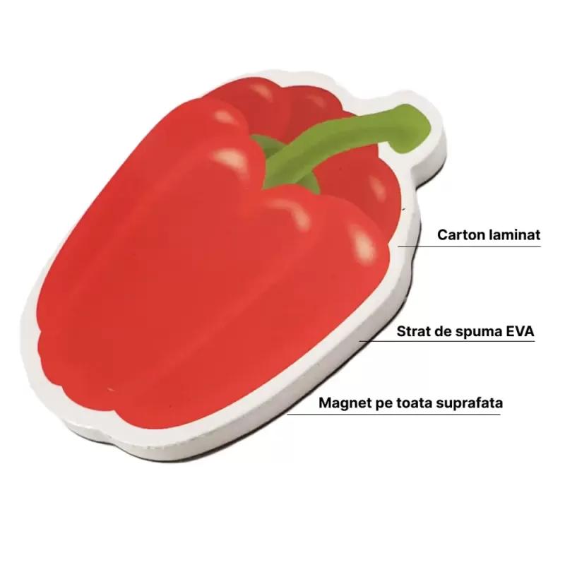 Joc educativ, set 48 piese magnetice, Fructe si legume, din spuma EVA, +5ani