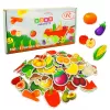 Joc educativ, set 48 piese magnetice, Fructe si legume, din spuma EVA, +5ani