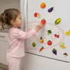 Set Magneti Educativi Fructe si Legume din Spuma EVA, 48 Piese Magnetice Colorate, Joc de Invatare, 5+ Ani