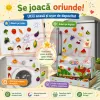 Set Magneti Educativi Fructe si Legume din Spuma EVA, 48 Piese Magnetice Colorate, Joc de Invatare, 5+ Ani
