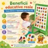 Set Magneti Educativi Fructe si Legume din Spuma EVA, 48 Piese Magnetice Colorate, Joc de Invatare, 5+ Ani