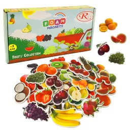 Joc educativ, set 52 piese magnetice, Fructe, din spuma EVA, +5ani