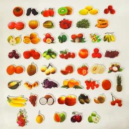 Joc educativ, set 52 piese magnetice, Fructe, din spuma EVA, +5ani