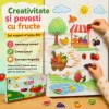 Set Magneti Educativi Fructe din Spuma EVA, 52 Piese Magnetice Colorate, Joc de Invatare, 5+ Ani