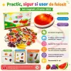 Set Magneti Educativi Fructe din Spuma EVA, 52 Piese Magnetice Colorate, Joc de Invatare, 5+ Ani