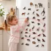 Set Magneti Educativi Lumea animalelor din Spuma EVA, 47 Piese Magnetice Colorate, Joc de Invatare, 5+ Ani