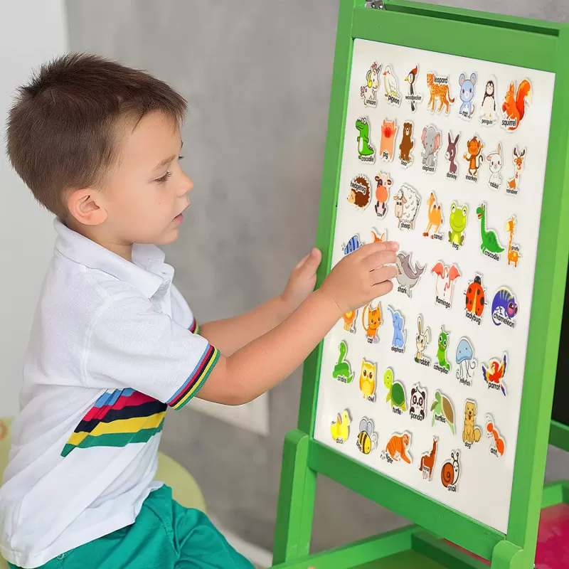 Joc educativ, set 47 piese magnetice, Lumea Animalelor, din spuma EVA, +5ani