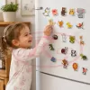 Set Magneti Educativi Lumea Animalelor din Spuma EVA, 47 Piese Magnetice Colorate, Invatare in Limba Engleza, 5+ Ani