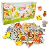 Set Magneti Educativi Lumea Animalelor din Spuma EVA, 47 Piese Magnetice Colorate, Invatare in Limba Engleza, 5+ Ani