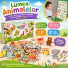 Set Magneti Educativi Lumea Animalelor din Spuma EVA, 47 Piese Magnetice Colorate, Invatare in Limba Engleza, 5+ Ani
