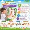 Set Magneti Educativi Lumea Animalelor din Spuma EVA, 47 Piese Magnetice Colorate, Invatare in Limba Engleza, 5+ Ani