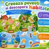 Set Magneti Educativi Lumea Animalelor din Spuma EVA, 47 Piese Magnetice Colorate, Invatare in Limba Engleza, 5+ Ani