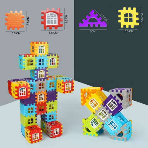 Jucarie RCO Educativa si Interactiva STEM, Set de constructie din ABS pentru inginerie 2D si 3D cu 186 piese, cutie depozitare portabila, 3+ ani