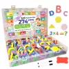 Set Magnetic STEM 274 Piese cu Litere, Cifre si Simboluri Matematice din spuma EVA – Cu Plansa Magnetica Fata/Verso