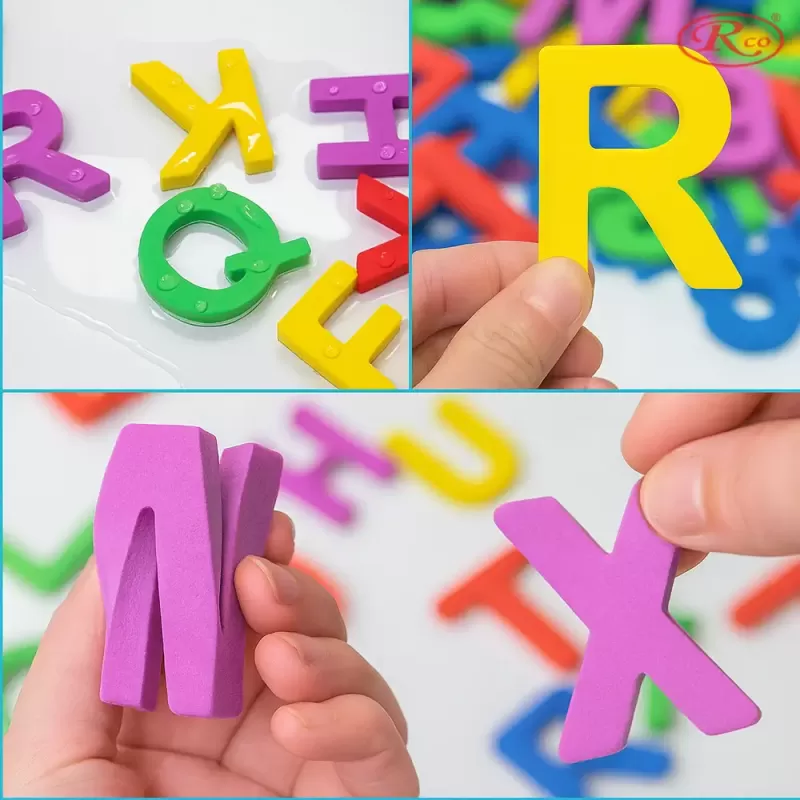 Set Magnetic STEM 274 Piese cu Litere, Cifre si Simboluri Matematice din spuma EVA – Cu Plansa Magnetica Fata/Verso