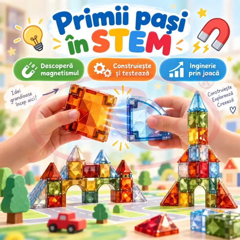 Set magnetic pentru creativitate, logica si dezvoltarea gandirii spatiale