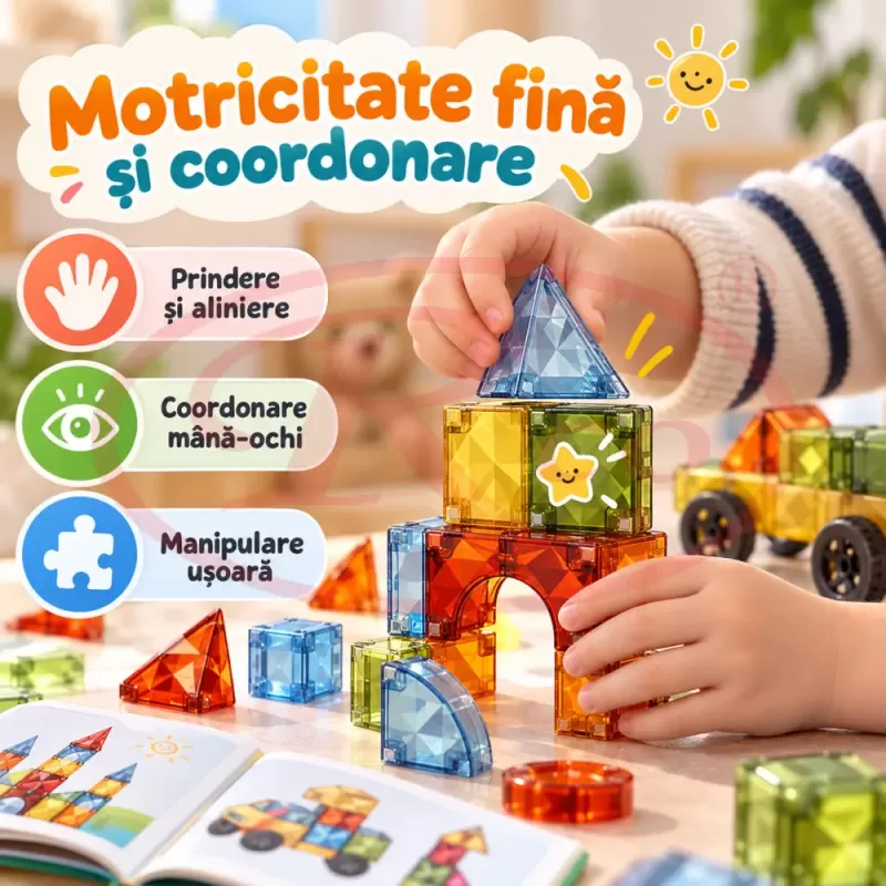 Set magnetic pentru creativitate, logica si dezvoltarea gandirii spatiale