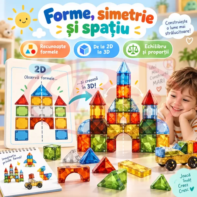 Set magnetic pentru creativitate, logica si dezvoltarea gandirii spatiale