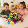 Set de constructie STEM Fun Blocks cu 480 de piese in culori macarons, litere, numere si simboluri matematice