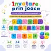 Set de constructie STEM Fun Blocks cu 480 de piese in culori multicolor, litere, numere si simboluri matematice