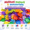 Set de constructie STEM Fun Blocks cu 480 de piese in culori multicolor, litere, numere si simboluri matematice