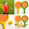 Set palete de Badminton/Tenis pentru Copii din ABS cu fata de material elastic perforat, cu accesorii incluse, 7 piese