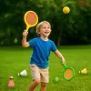 Set palete de Badminton/Tenis pentru Copii din ABS cu fata de material elastic perforat, cu accesorii incluse, 7 piese