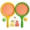 Set palete de Badminton/Tenis pentru Copii din ABS cu fata de material elastic perforat, cu accesorii incluse, 7 piese