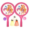 Set palete de Badminton/Tenis pentru Copii din ABS cu fata de Plexiglas si model imprimat, cu accesorii incluse, 7 piese