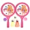 Set palete de Badminton/Tenis pentru Copii din ABS cu fata de Plexiglas si model imprimat, cu accesorii incluse, 7 piese