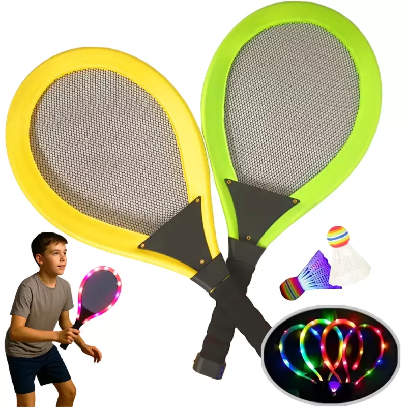 Set Palete cu LED-uri colorate de Badminton/Tenis, Galben/Verde