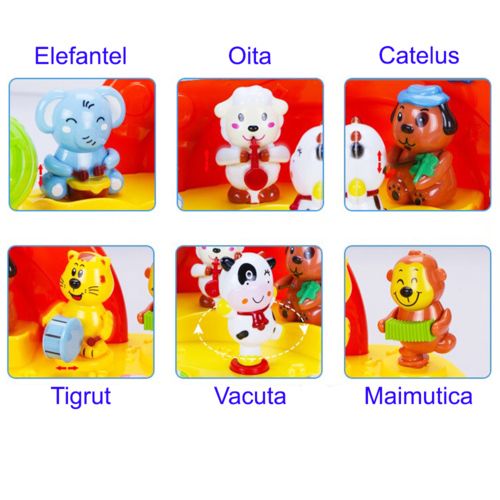 Jucarie muzicala Pianina cu Animalute, lumini si sunete, +10luni