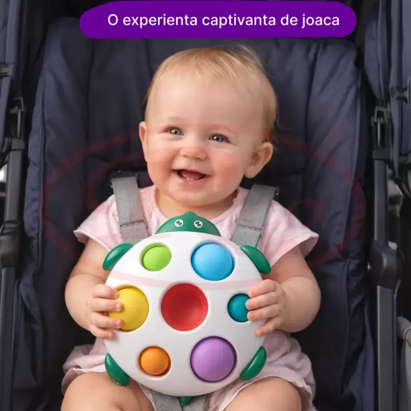 Jucarie senzoriala pentru bebelusi cu Pop it Push - Testoasa