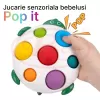 Jucarie senzoriala pentru bebelusi cu Pop it Push - Testoasa