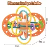 Jucarie pentru bebelusi, Minge cu Inele, din silicon pentru dentitie si motricitate, unisex, Portocaliu, +0 luni